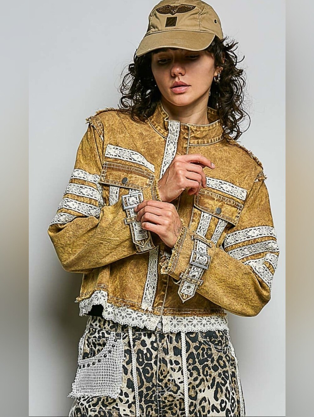 #1843 POL Antique Bronze Lace Utility Jacket